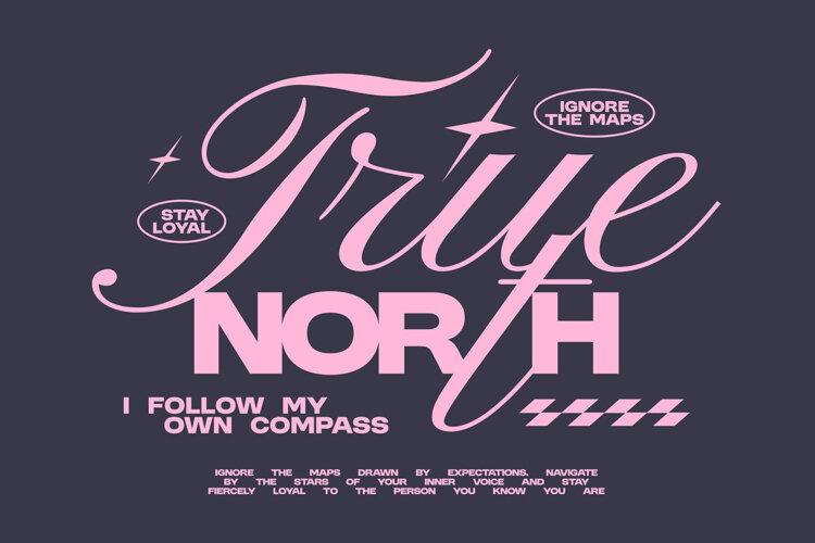True North Aesthetic Typography Quote T shirt Design example image 1