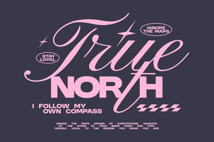 True North Aesthetic Typography Quote T shirt Design