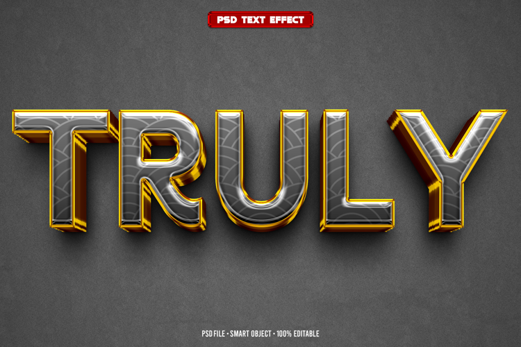 Truly 3D editable text effect