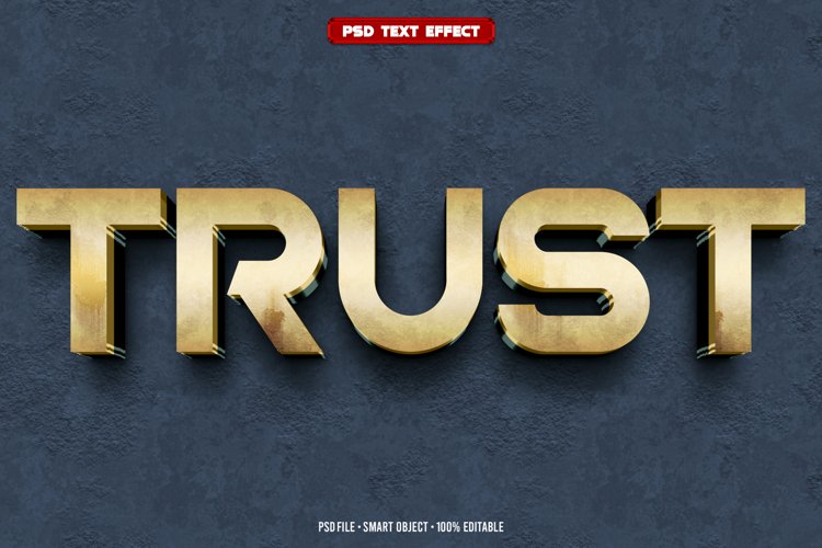Trust 3D editable text effect example image 1