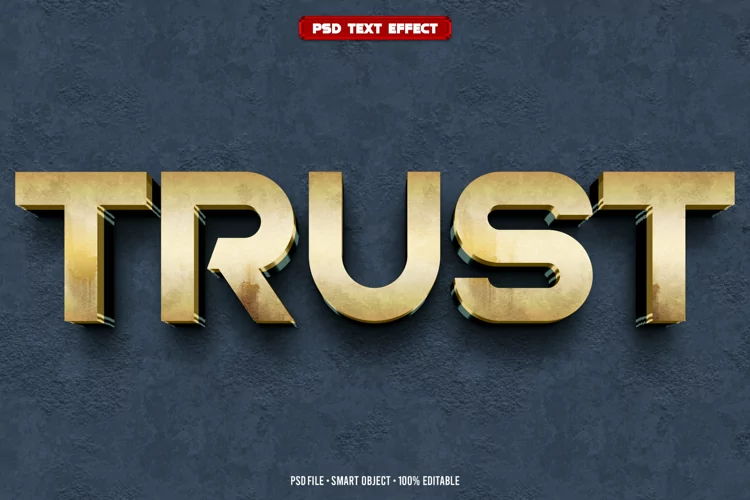 Trust 3D editable text effect
