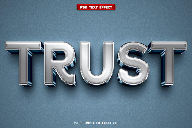 Trust 3D editable text effect example image 1