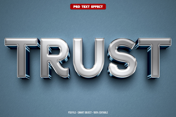 Trust 3D editable text effect
