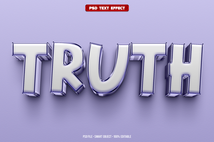 Truth 3D editable text effect