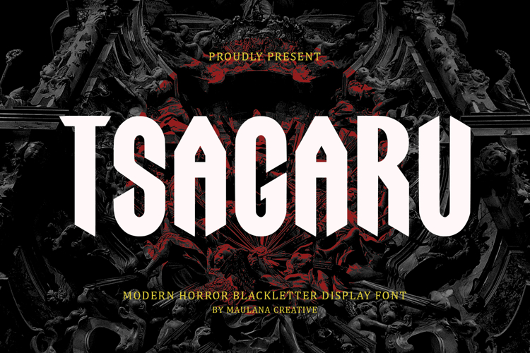 Tsagaru Modern Horror Blackletter Display Font