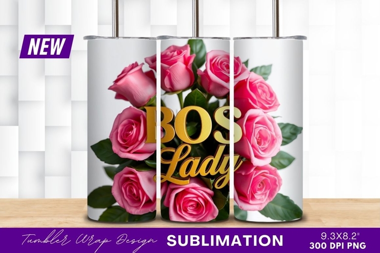 Bos Lady Roses Tumbler Png