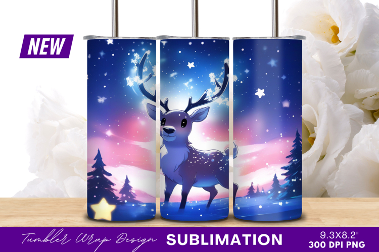 Christmas Deer In A Winter Wonderland Tumbler Png