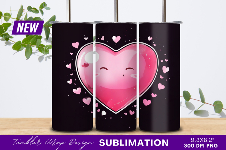 Cute Pink Heart Tumbler Png Image