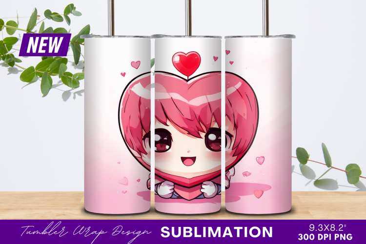 Cute Cartoon Heart Character For Valentines Day Tumbler Png