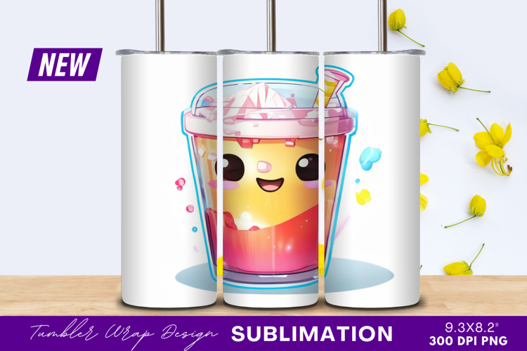 Cute smiling juice tumbler png