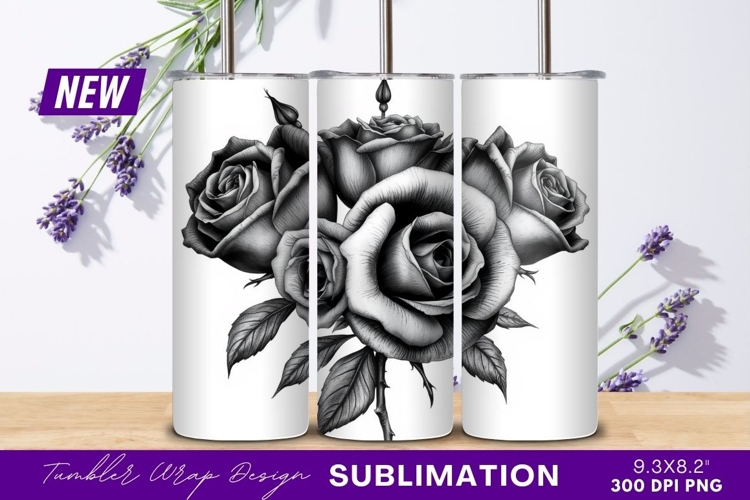 Flower Clipart Black And White Image 8