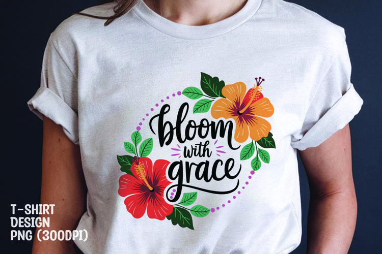 Bloom flower tshirt sublimation png example image 1