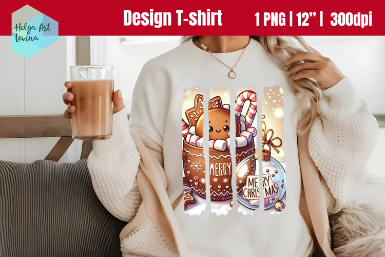 Brush Stroke Christmas Sublimation T-shirt PNG