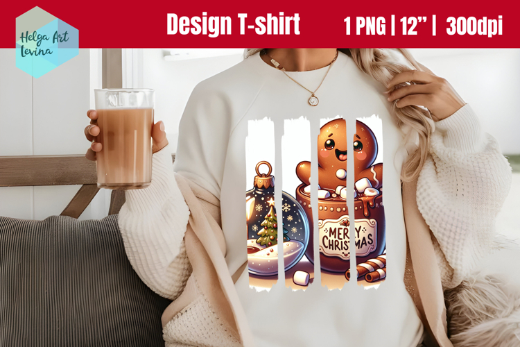 Brush Stroke Christmas Sublimation T-shirt PNG