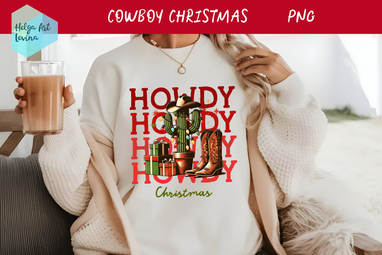 Christmas Cowboy boots T-shirt PNG