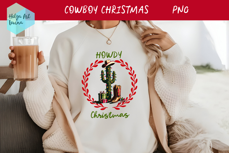 Christmas Cowboy boots T-shirt PNG