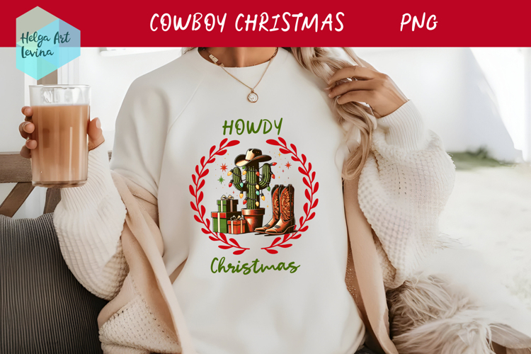 Christmas Cowboy boots T-shirt PNG
