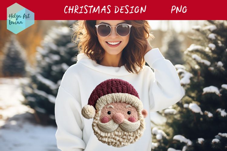 Latch Hook Yarn Christmas Sublimation | T-Shirt PNG