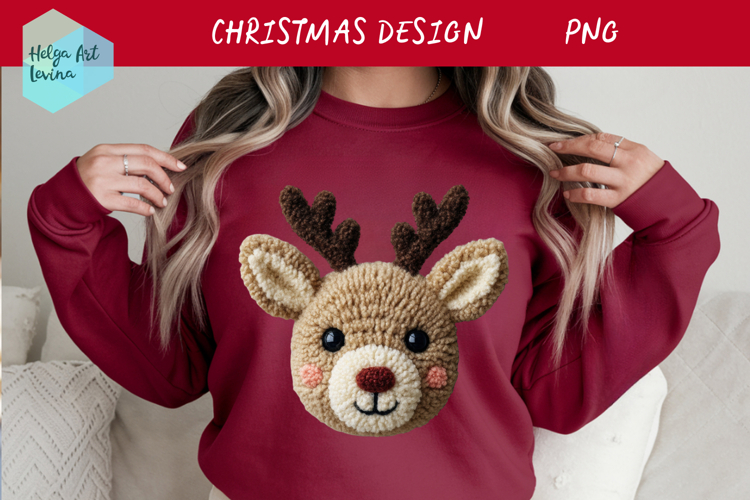 Latch Hook Yarn Christmas Sublimation | T-Shirt PNG