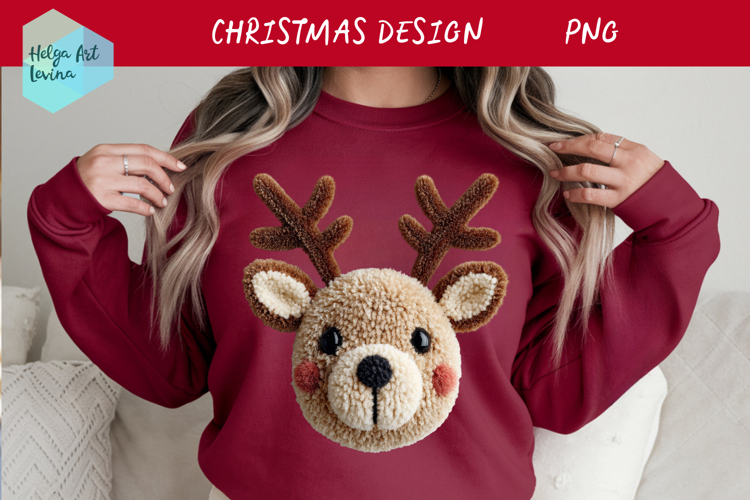 Latch Hook Yarn Christmas Sublimation | T-Shirt PNG