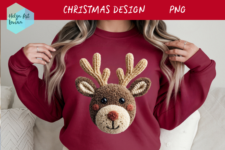 Latch Hook Yarn Christmas Sublimation | T-Shirt PNG