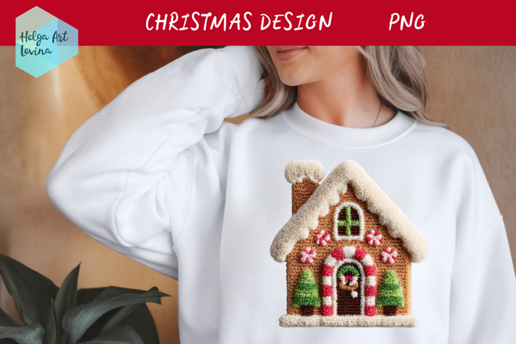 Latch Hook Yarn Christmas Sublimation | T-Shirt PNG