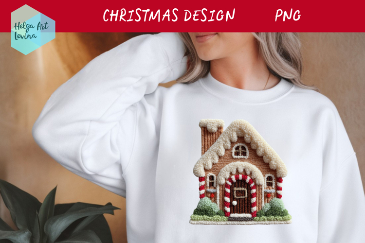 Latch Hook Yarn Christmas Sublimation | T-Shirt PNG