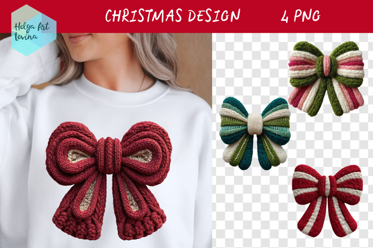 Latch Hook Yarn Christmas| Bow PNG