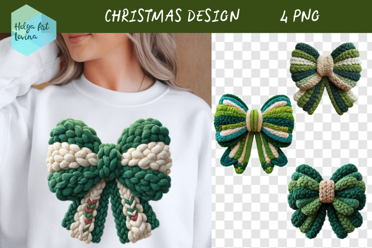 Latch Hook Yarn Christmas| Bow PNG