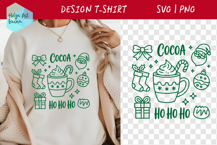 Christmas Hot Drinks Sublimation T-shirt SVG