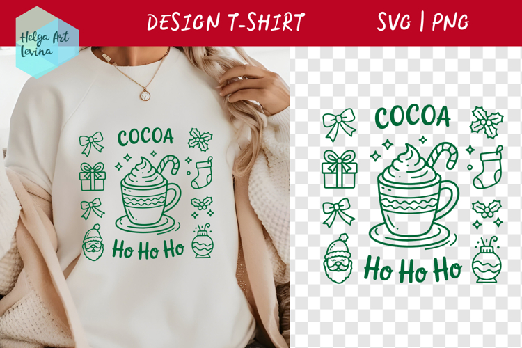 Christmas Hot Drinks Sublimation T-shirt SVG
