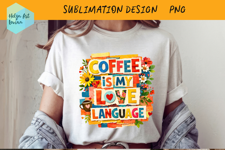 Coffee Quote Collage. Clipart PNG