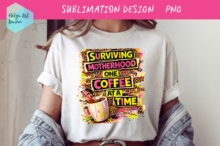 Coffee Mom Life Quote Collage. Clipart PNG