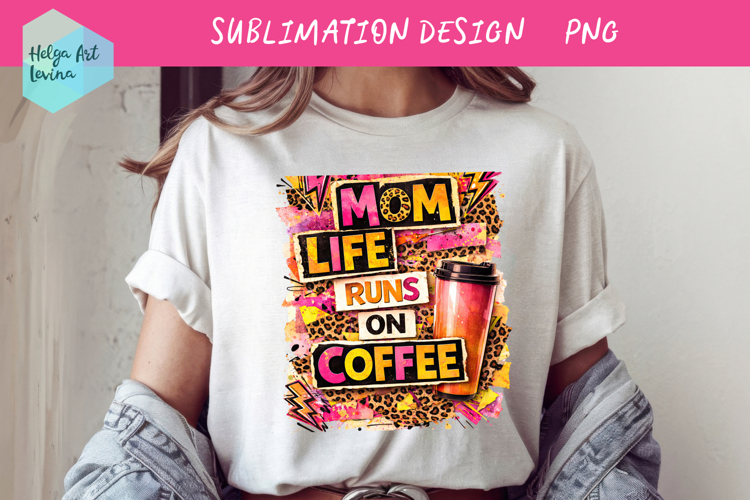 Coffee Mom Life Quote Collage. Clipart PNG