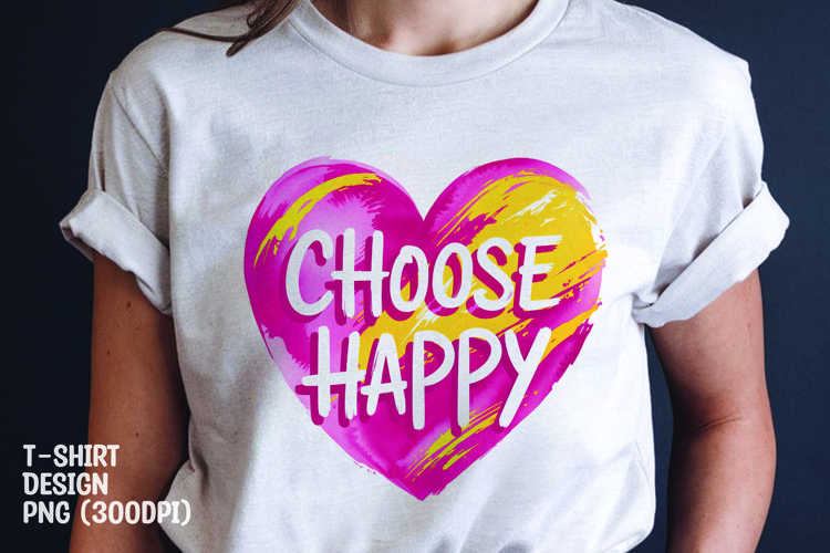 Choose happy t-shirt sublimation png example image 1
