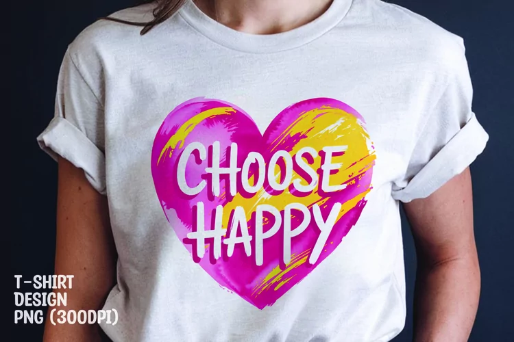 Choose happy t-shirt sublimation png