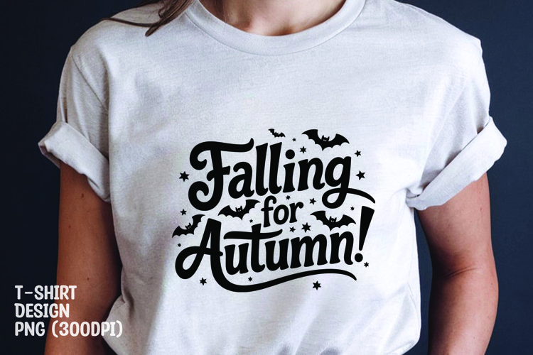 Falling for autumn tshirt sublimation design example image 1