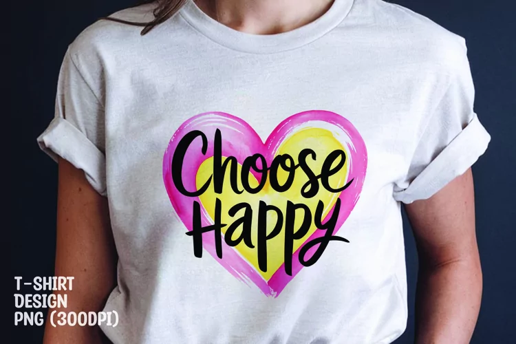 Choose happy t-shirt sublimation png