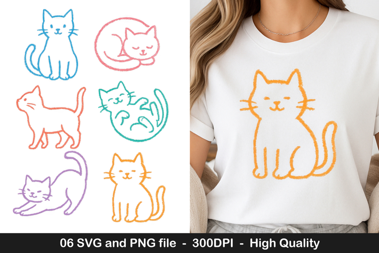 Cat lover svg, hand draw cat svg, cat clipart