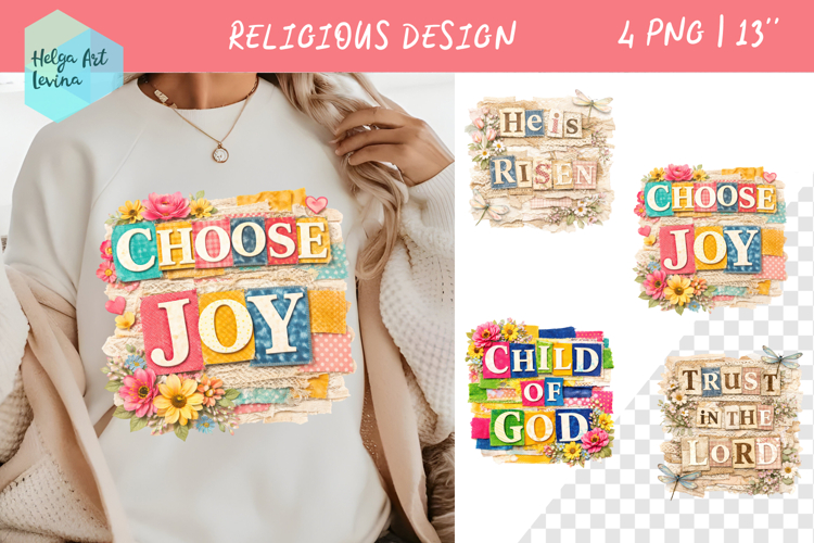 Religious Quote Collage. Clipart PNG