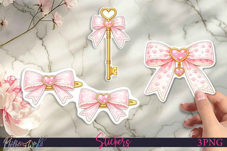 Coquette Stickers | Cute Girly Aesthetic Clipart | Key