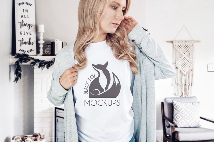 White Tshirt Mockup Image 6