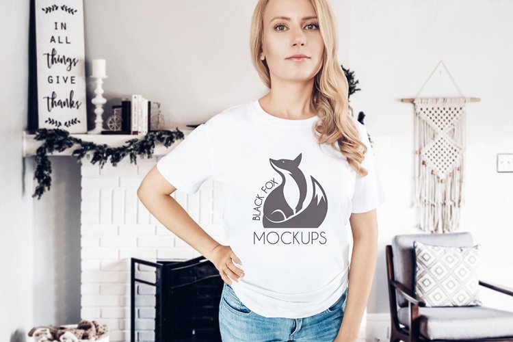 White Tshirt Mockup Image 7