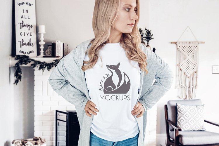 White Tshirt Mockup Image 22