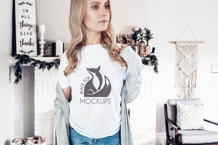 White Tshirt Mockup Image 4