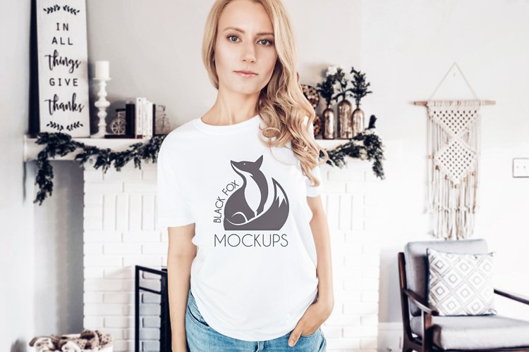 White Tshirt Mockup Image 14