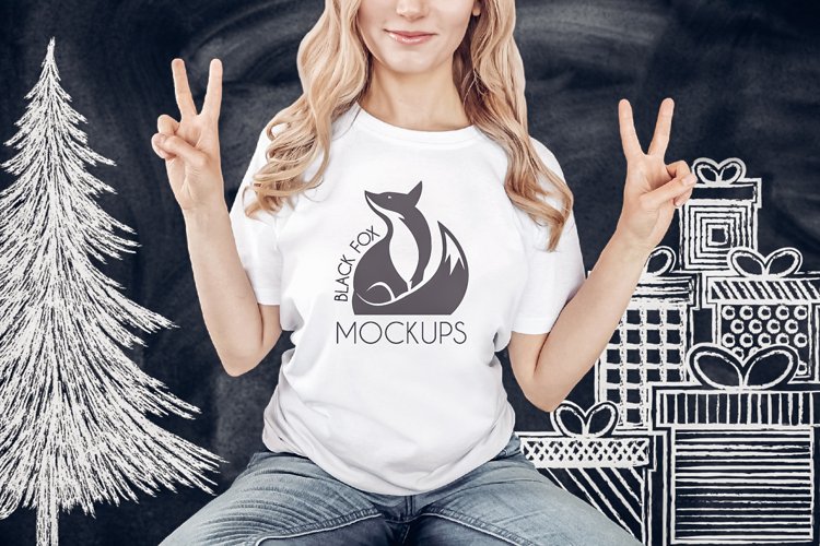 White Tshirt Mockup Image 21