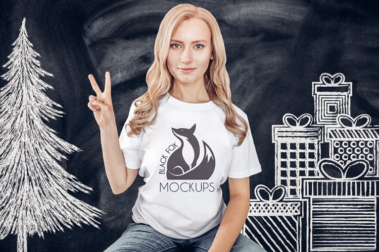 White Tshirt Mockup Image 13