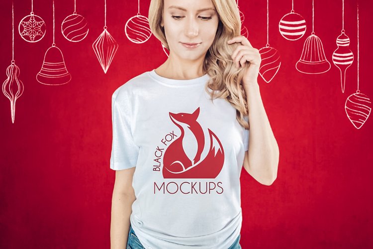 White Tshirt Mockup Image 21