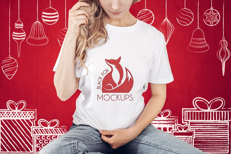 White Tshirt Mockup Image 21